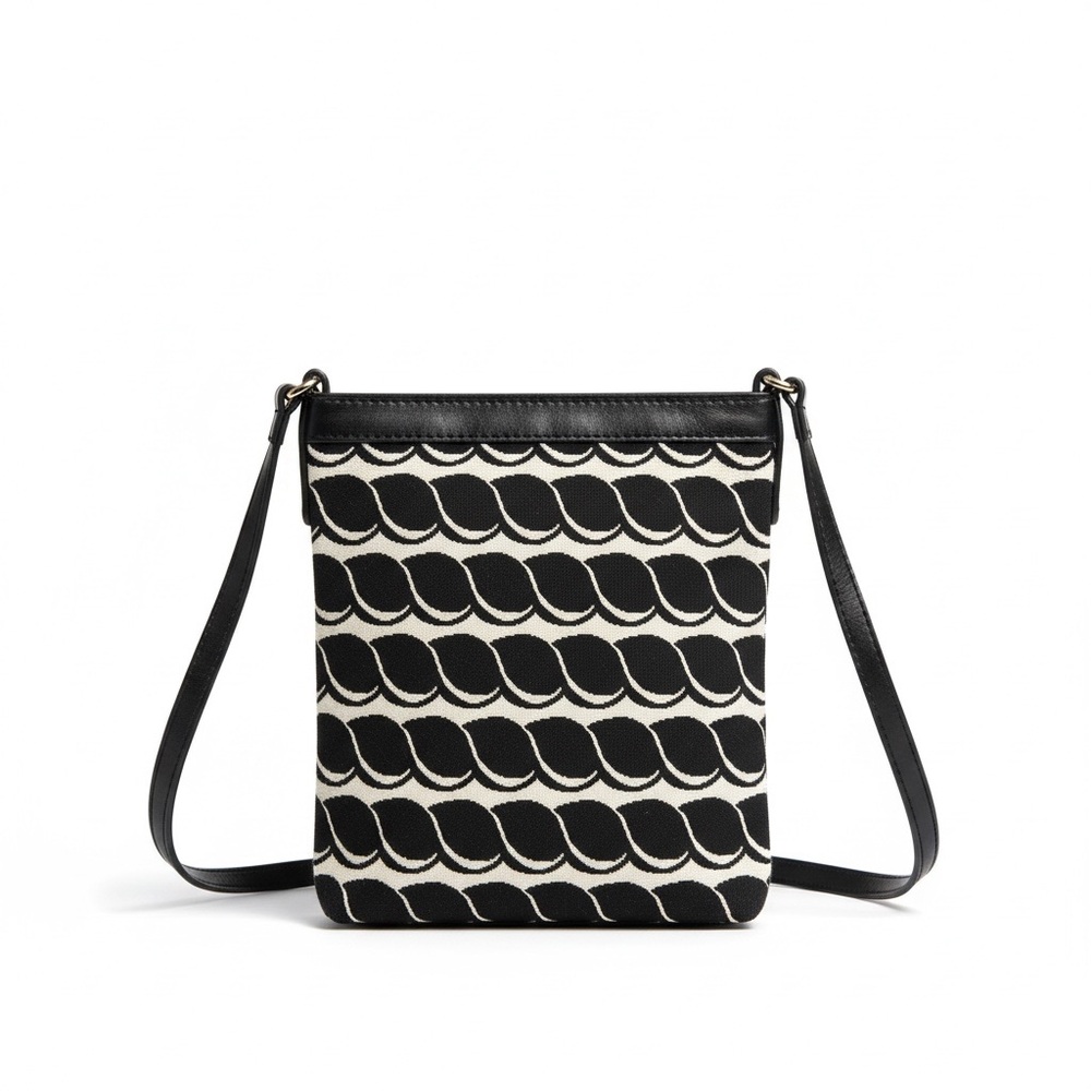 Kate Spade Navy Ivory Scallop Print Crossbody Bag Coated Canvas - Picture 5 of 10